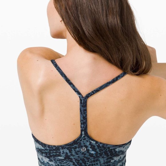 Lululemon Flow Y Bra Long Line Nulu Light Support, B/C Cup Indigo Lace Starlight - Picture 2 of 6